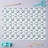 Shark Coastal Theme Blue Decoupage Tissue Paper 薄葉紙 (クラフト)