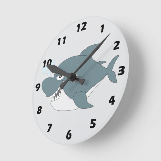 Shark Design ラウンド壁時計 (傾斜)