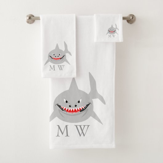 Shark Design Monogrammed バスタオルセット (インサイチュ)