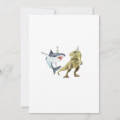 Shark & Dino 4th B'day Invite, T-rex Shark Party 招待状 (裏面)