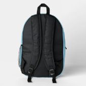 Shark Diver Funny School Backpack プリントバックパック (裏面)