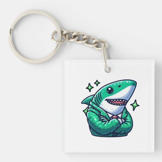 Shark Drawing: Deep Water KeyChain #1 キーホルダー (正面)