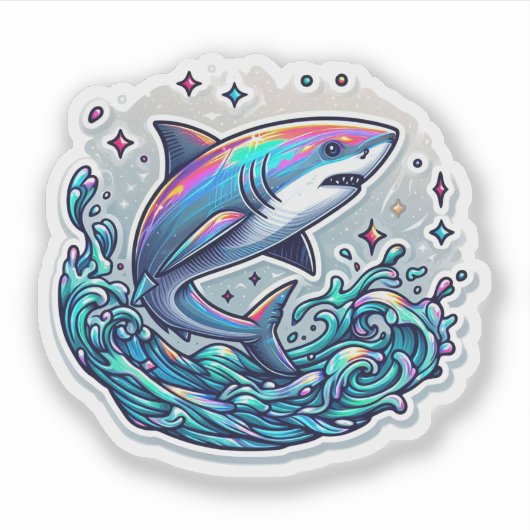 Shark Drawing: Deep Water Sticker #10 シール (正面)