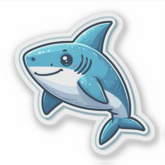 Shark Drawing: Deep Water Sticker #11 シール (正面)