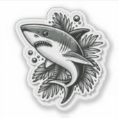 Shark Drawing: Deep Water Sticker #3 シール (正面)