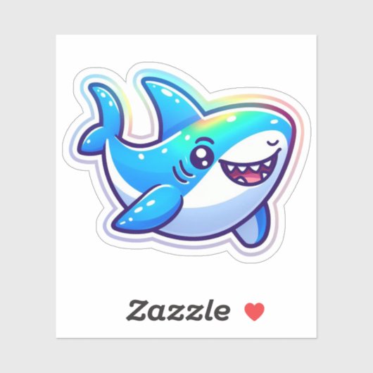 Shark Drawing: Deep Water Sticker #4 シール (シート)