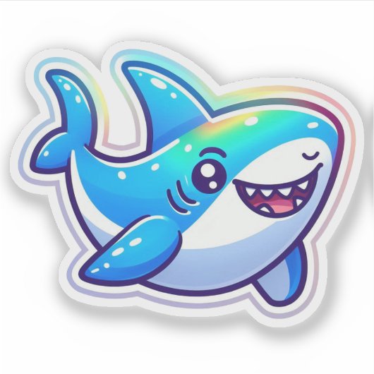 Shark Drawing: Deep Water Sticker #4 シール (正面)