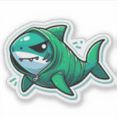 Shark Drawing: Deep Water Sticker #5 シール (正面)