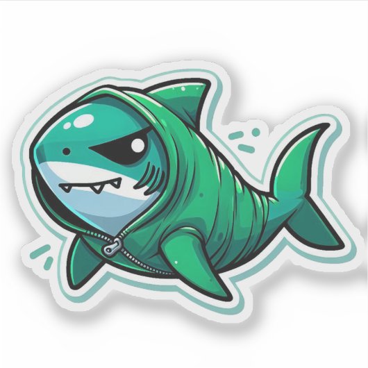 Shark Drawing: Deep Water Sticker #5 シール (正面)