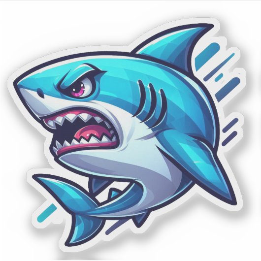 Shark Drawing: Deep Water Sticker #6 シール (正面)