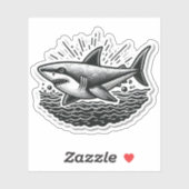Shark Drawing: Deep Water Sticker #7 シール (シート)