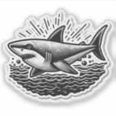 Shark Drawing: Deep Water Sticker #7 シール (正面)