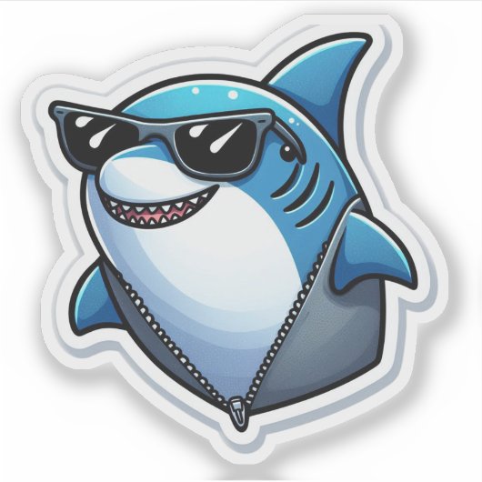Shark Drawing: Deep Water Sticker #8 シール (正面)