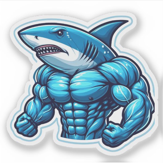 Shark Drawing: Deep Water Sticker #9 シール (正面)