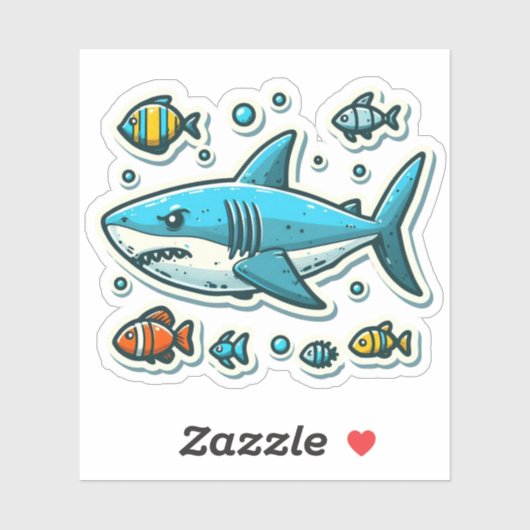 Shark Drawing: Deep Water Stickers #18 シール (シート)