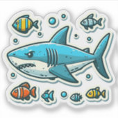 Shark Drawing: Deep Water Stickers #18 シール (正面)