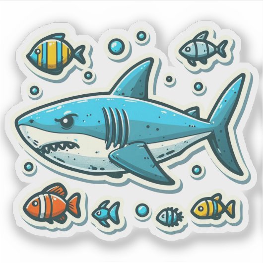 Shark Drawing: Deep Water Stickers #18 シール (正面)