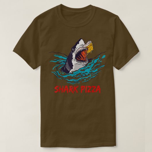 Shark Eating Pizza Tシャツ (デザイン正面)