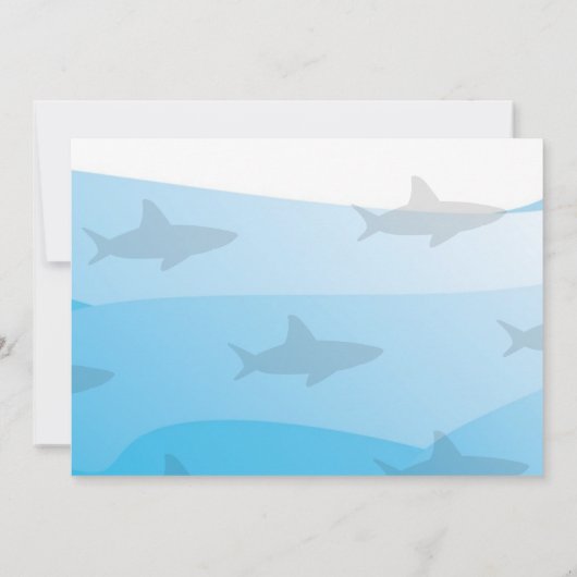 Shark First Birthday Partyへの招待 招待状 (裏面)