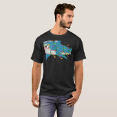 Shark Fish  Christmas Lights Santa Shark Xmas Tシャツ (正面フル)
