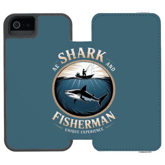 Shark & Fisherman Incipio iPhoneウォレットケース (フォリオ Open)
