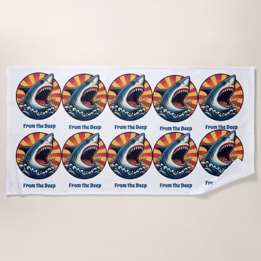 Shark Force Impact ビーチタオル (正面)