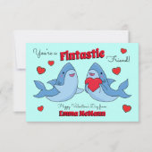 Shark Freendship Kidsクラスルームのバレンタインカード サンキューカード (正面)