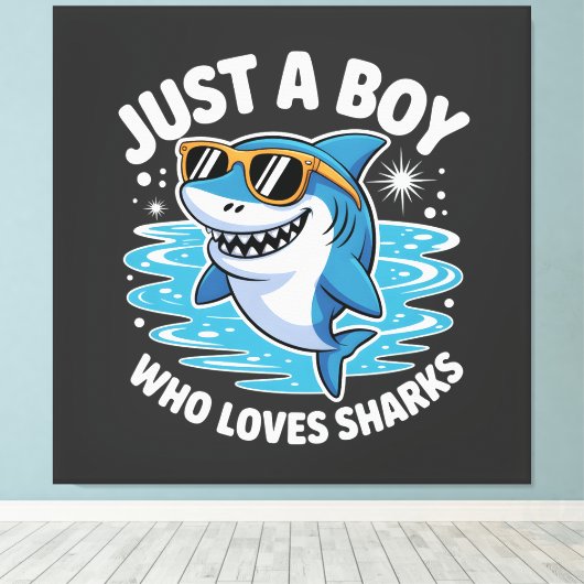 Shark Funny Quote  キャンバスプリント (インサイチュ (ウッドフロア))