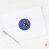 Shark Head Ocean Splash Design – Bold Marine Graph ラウンドシール (封筒)