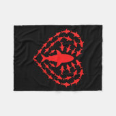 Shark Heart Ocean Funny Valentines Day Men Women K フリースブランケット (正面(横))