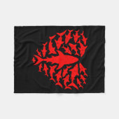 Shark Heart Ocean Funny Valentines Day Men Women K フリースブランケット (正面(横))