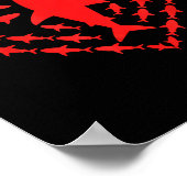 Shark Heart Ocean Funny Valentines Day Men Women K ポスター (角)