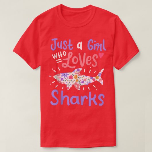 Shark Just A Girl Who Loves Sharks Gift Tank Top Tシャツ (デザイン正面)