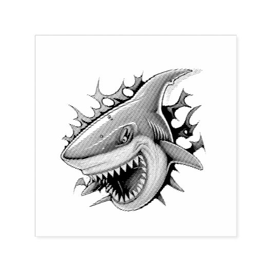 Shark logo T-Shirt セルフインキングスタンプ (デザイン)