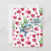 Shark Love Valentine’s Day Card in White ノートカード (正面)
