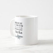 Shark Lover Funny Coffee Mug Thinking Sharks コーヒーマグカップ (正面左)