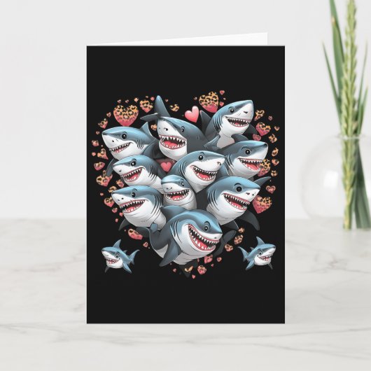 Shark Lovers Marine Divers Sharks Forming A Heart  カード (正面)
