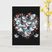 Shark Lovers Marine Divers Sharks Forming A Heart  カード (黄色い花)