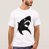 Shark Minimalist Flat Logo Modern Tシャツ (正面)