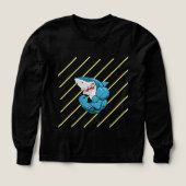 "Shark Mode Sweatshirt – Deep Sea Style with Bite" (デザイン正面)