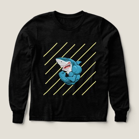 "Shark Mode Sweatshirt – Deep Sea Style with Bite" (デザイン正面)