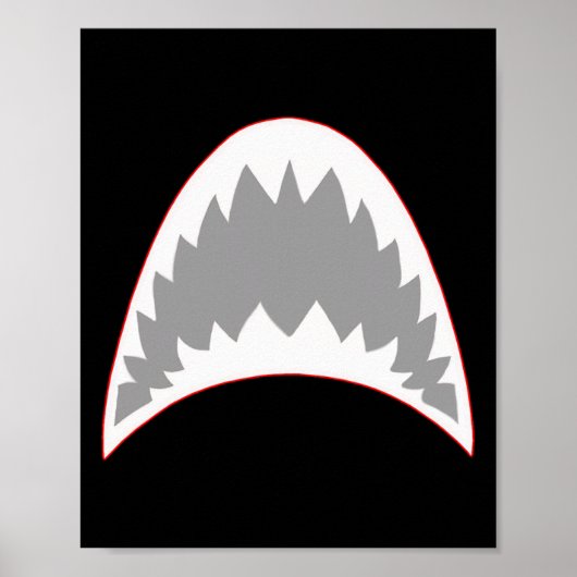 Shark Mouth Jaw Lazy Easy Costume For Halloween Pa ポスター (正面)