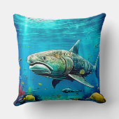 Shark Ocean Predator Art クッション (裏面)