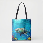 Shark Ocean Predator Art トートバッグ (正面)