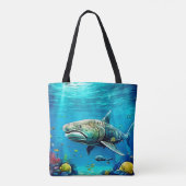 Shark Ocean Predator Art トートバッグ (裏面)