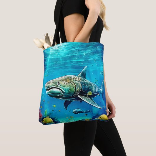 Shark Ocean Predator Art トートバッグ (クローズアップ)