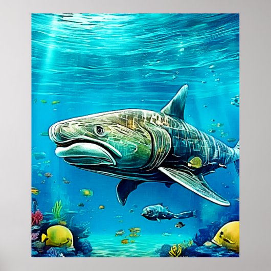 Shark Ocean Predator Art ポスター (正面)
