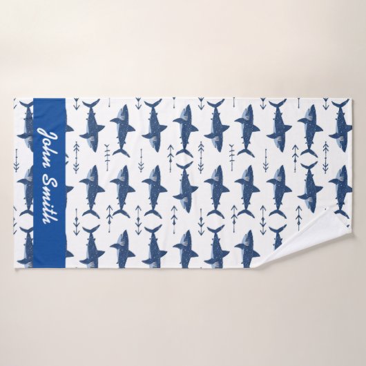 Shark Pattern バスタオル (バスタオル)