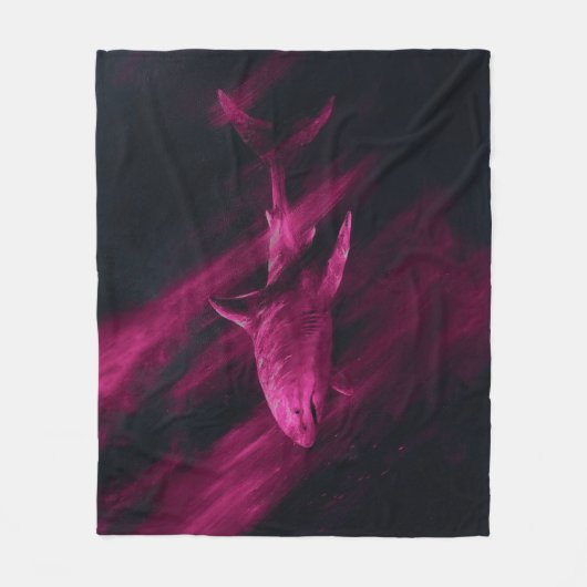 Shark Pink 50 x 60 フリースブランケット (正面)