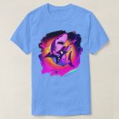 Shark Playing Guitar in Space Outer Space Sharks Tシャツ (デザイン正面)